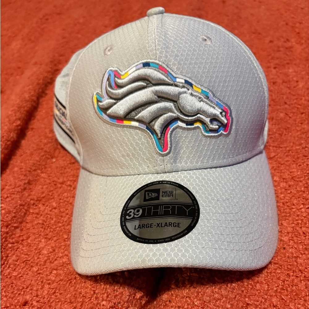 Broncos New Era White Cap with Embroidered Patch
